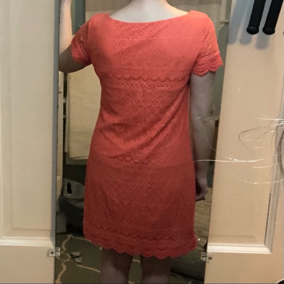 Coral Lace Dress - Picture 9 of 15